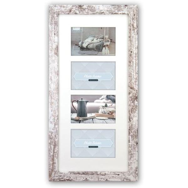 Wooden Collage V24106 Nelson 6 4Q White Wash 4 Photos