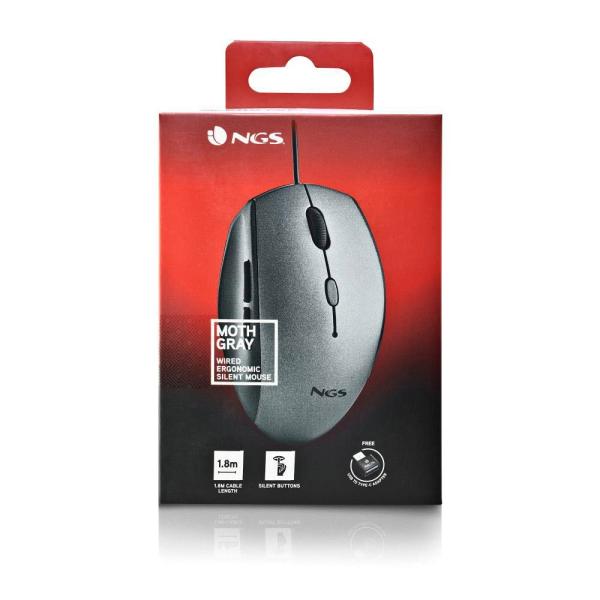 NGS Moth Ergonomische Bedrade Muis met USB Type-C - Grijs - Image 3