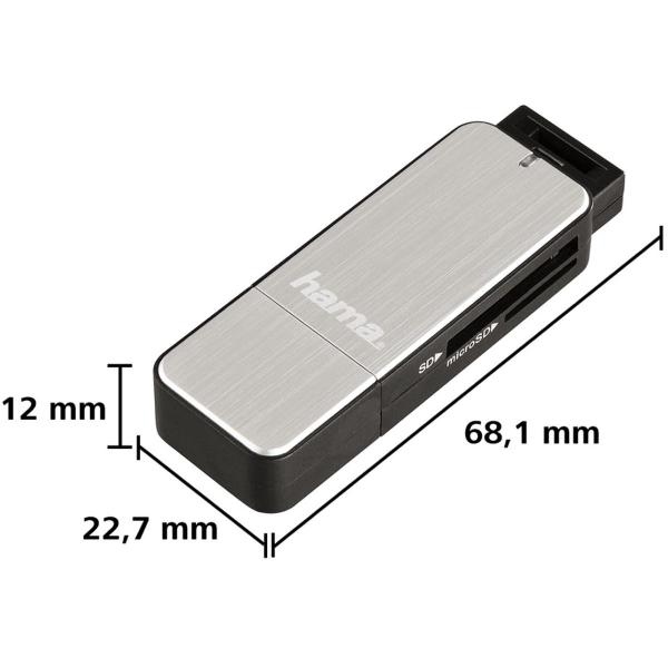 USB 3.0 Card Reader SD/Micro SD Silver - Image 3
