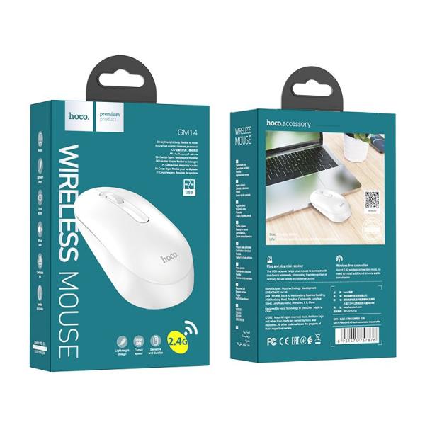 Hoco GM14 Draadloze muis met 2.4G receiver - Wit - Image 4