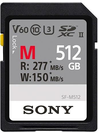Sony SDXC 512GB UHS-II Entry Series CL10_U3 R277/W150 V60 For Photo