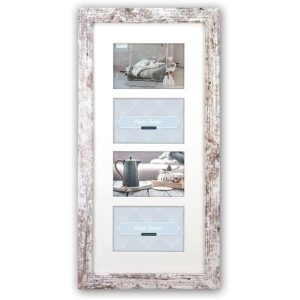 Wooden Collage V24106 Nelson 6 4Q White Wash 4 Photos