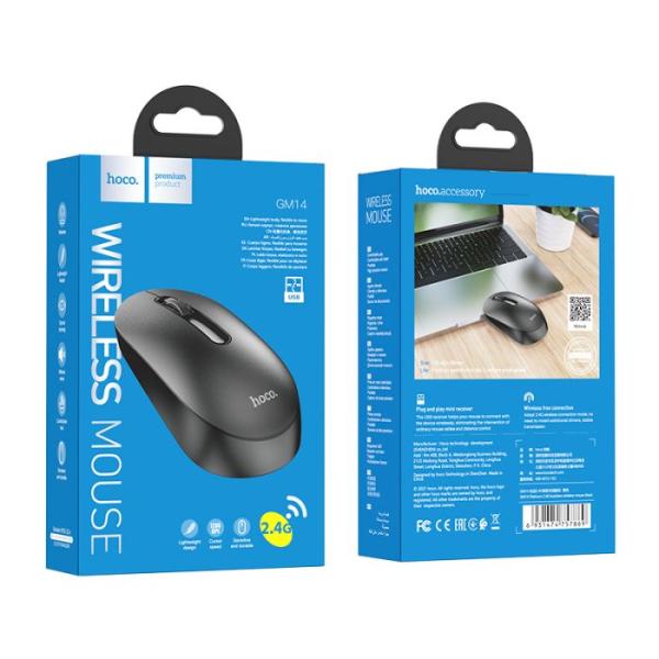 Hoco GM14 Draadloze muis met 2.4G receiver - Zwart - Image 3