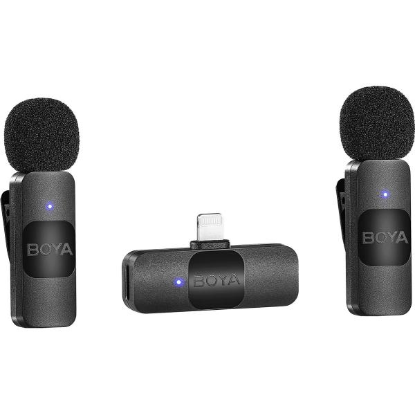 Boya BY-V2 Wireless Microphone 1 RX-2TX For Lightning - Image 3