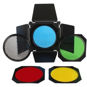 Barndoors SK-BD18 w/ Colour Filters And Grid