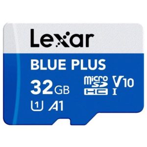 Lexar MicroSDHC Blue Plus UHS-I 32GB V10 Read 100MB/s w/ SD Adapter