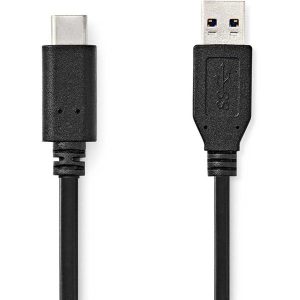 USB-Cable | USB 3.2 Gen 2 | USB-A Male | USB-C M | 60 W 10 Gbps 1m Black